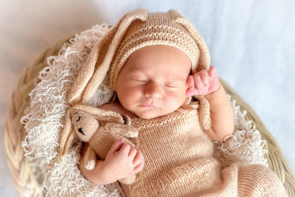 Asleep newborn baby