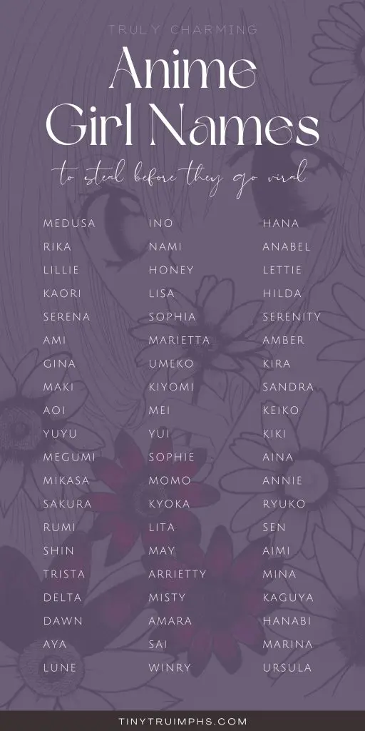 Truly Charming Anime Girl Names