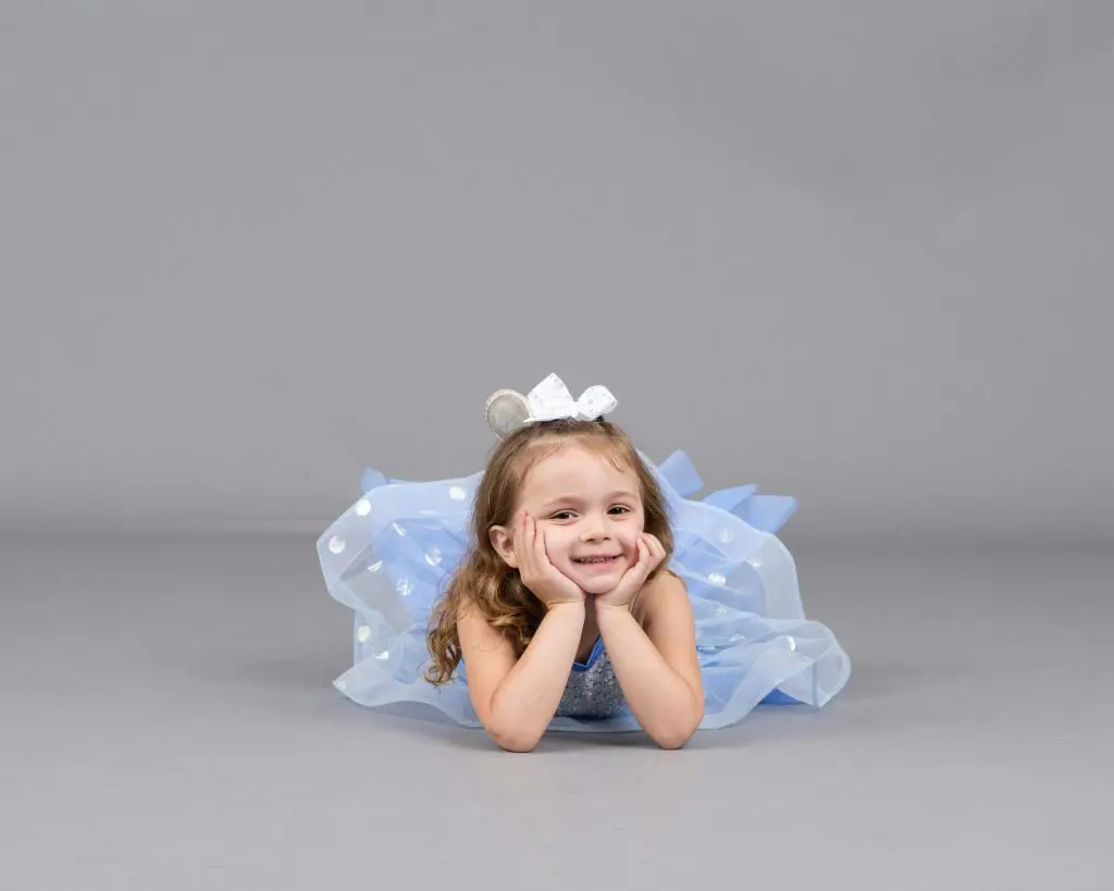 Cute Girl in a Blue Dress