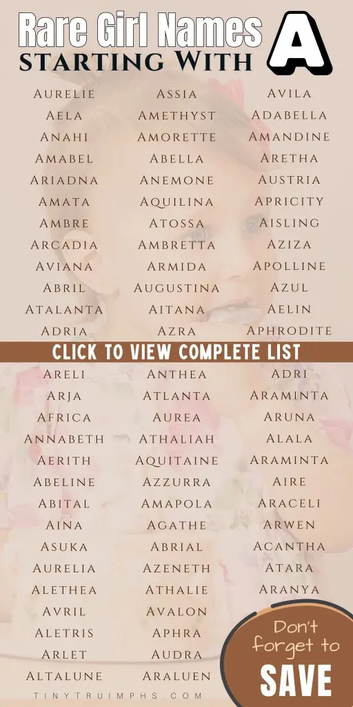 Rare Girl Names Starting With A