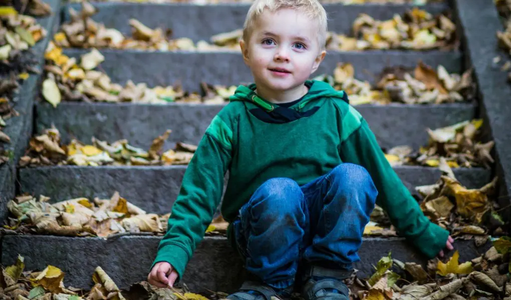 Boy Sitting On Stairs - Featured