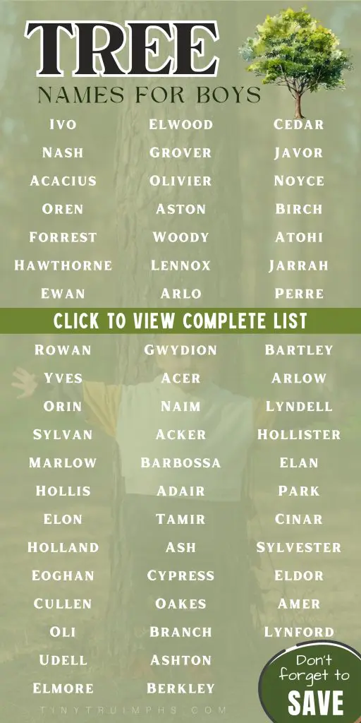 Tree Names For Boys