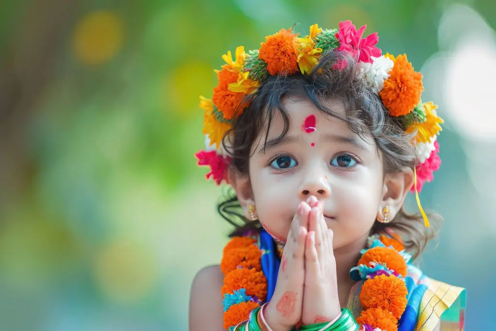 Indian girl praying