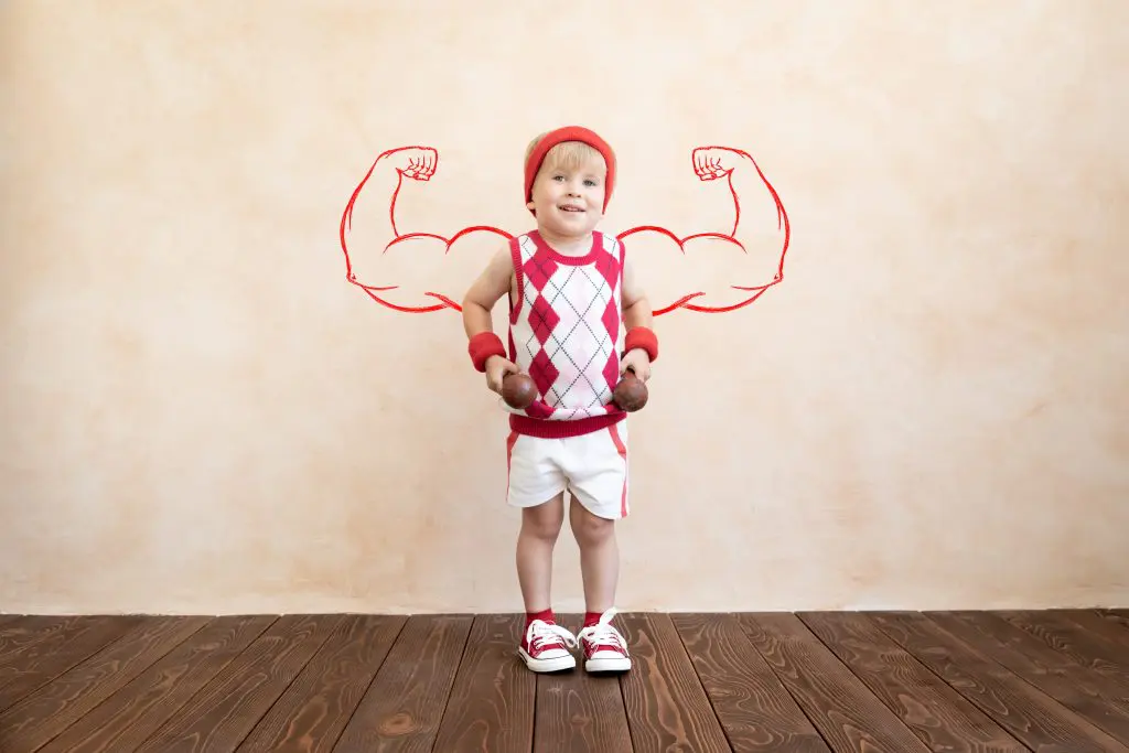 Happy child playing at home