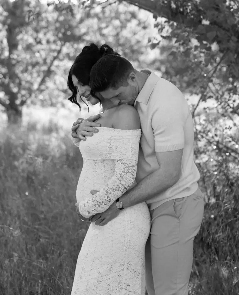 Pregnancy Reflection in Black and White