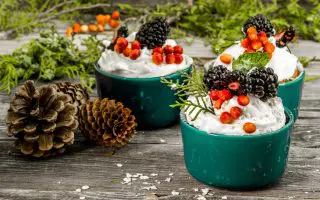 Beautiful Christmas cupcake with cream