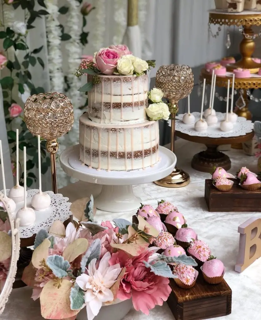 Floral Dessert Table for Fall Baby Shower