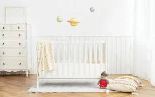 Interior kids bedroom with crib