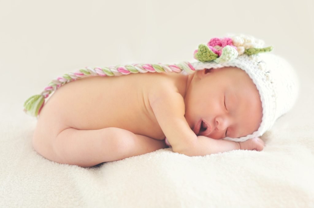 Newborn baby girl sleeping