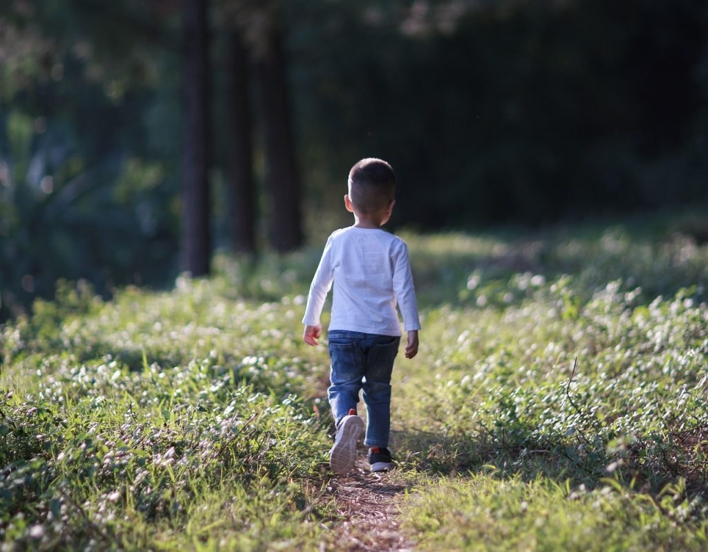 Young boy playing