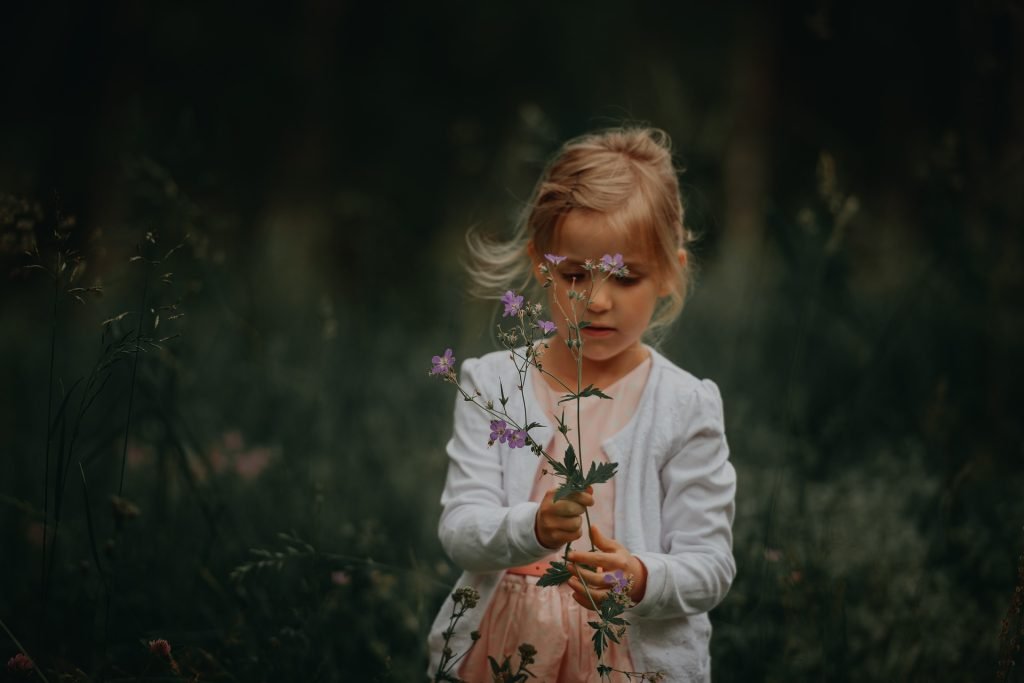 Child with flowers