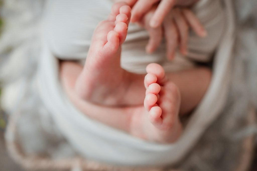 Newborn baby feet