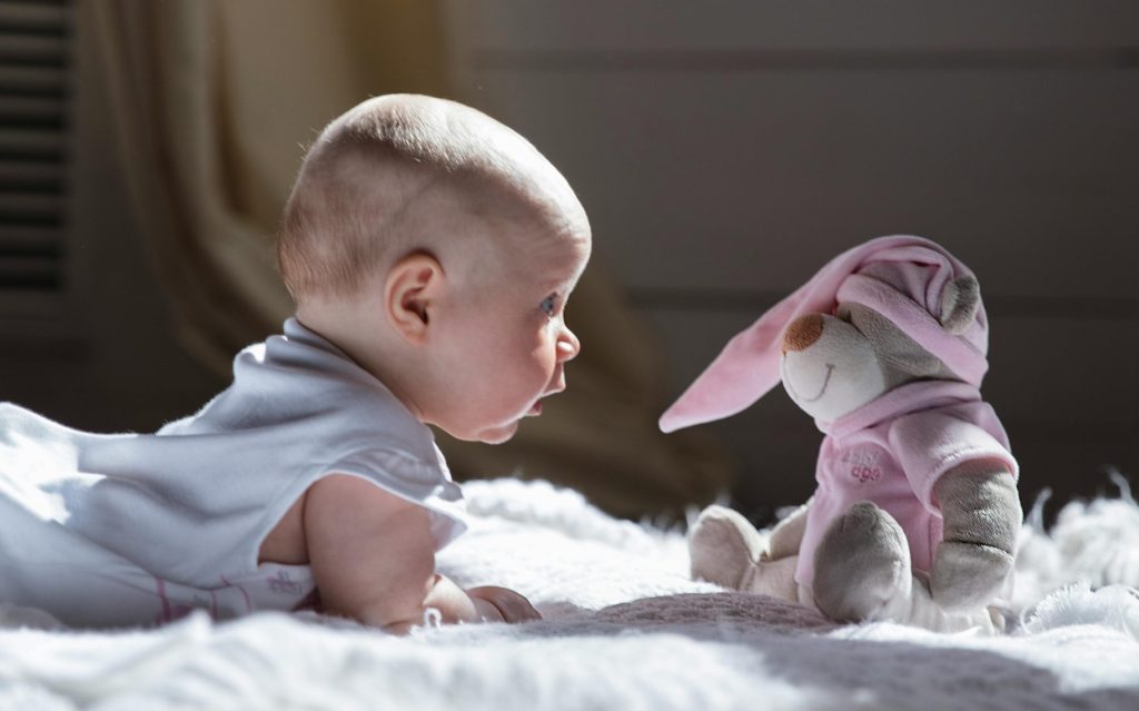 Newborn and Teddy Bear