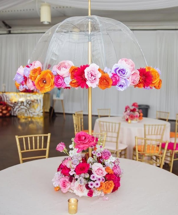 Umbrella Flower Baby Shower Decor