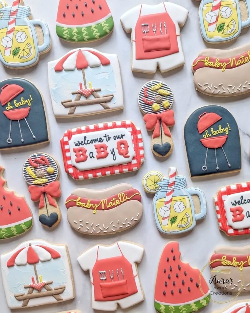 25 Baby Shower Cookie Ideas for Girls That Are Too Pretty to Eat 28 Baby Q Baby Shower Cookies