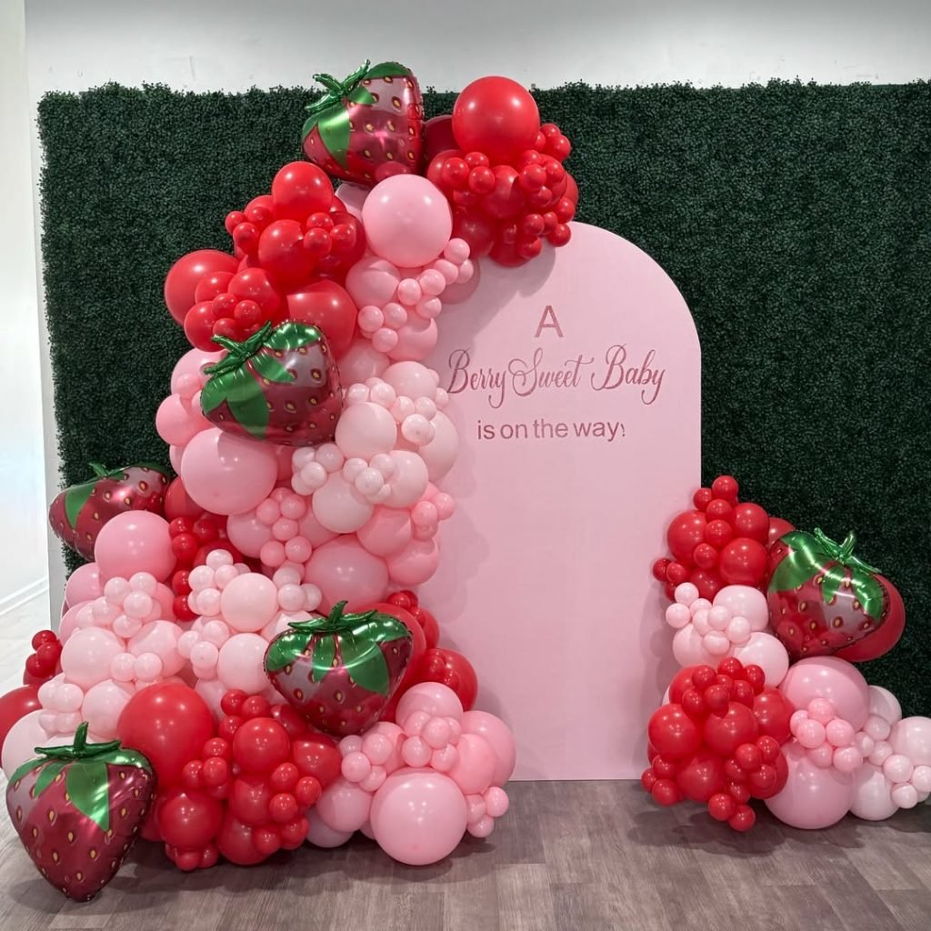 30+ Berry Sweet Baby Shower Ideas That You’re Going to Love 7 Berry Sweet Baby Shower Balloon Garlands