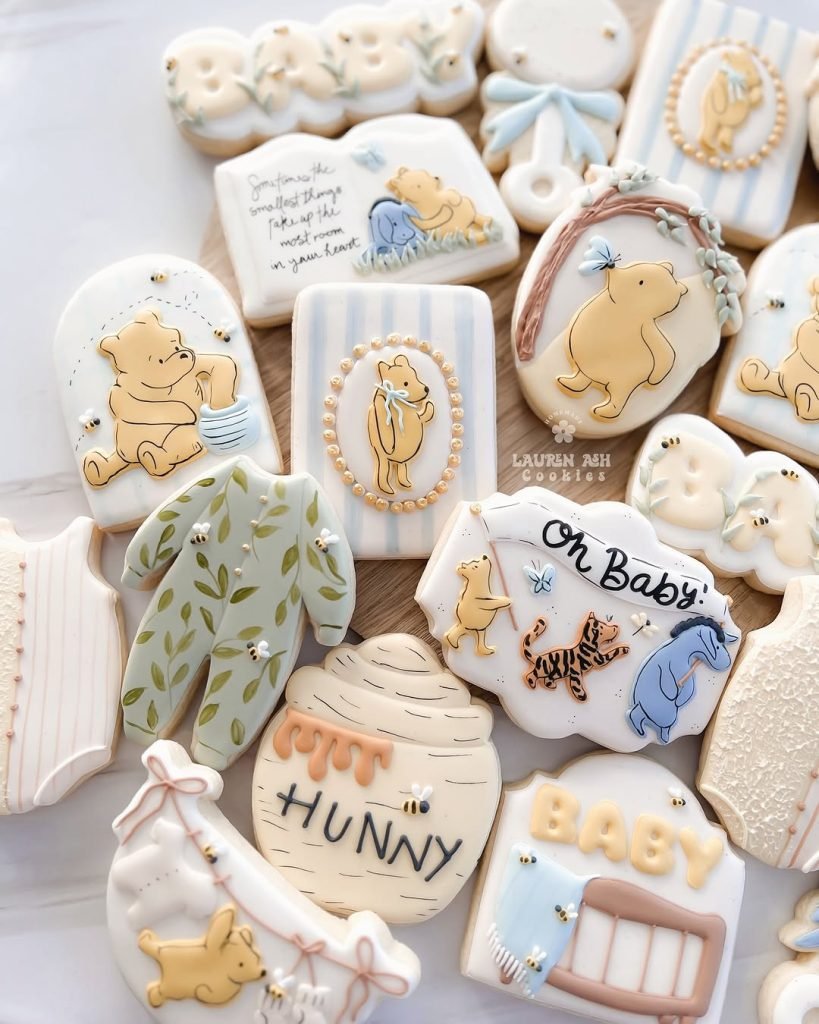 25 Baby Shower Cookie Ideas for Girls That Are Too Pretty to Eat 16 Hunny Bear On The Way Cookies