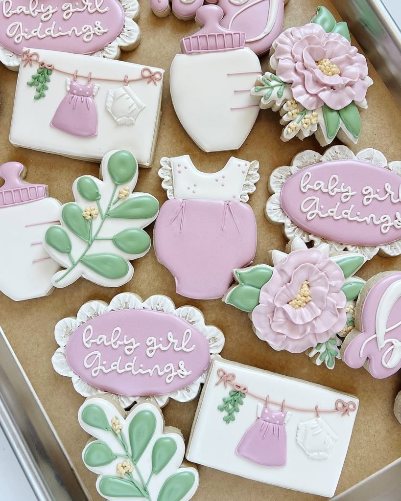 25 Baby Shower Cookie Ideas for Girls That Are Too Pretty to Eat 10 Pink Mint Green Cookies