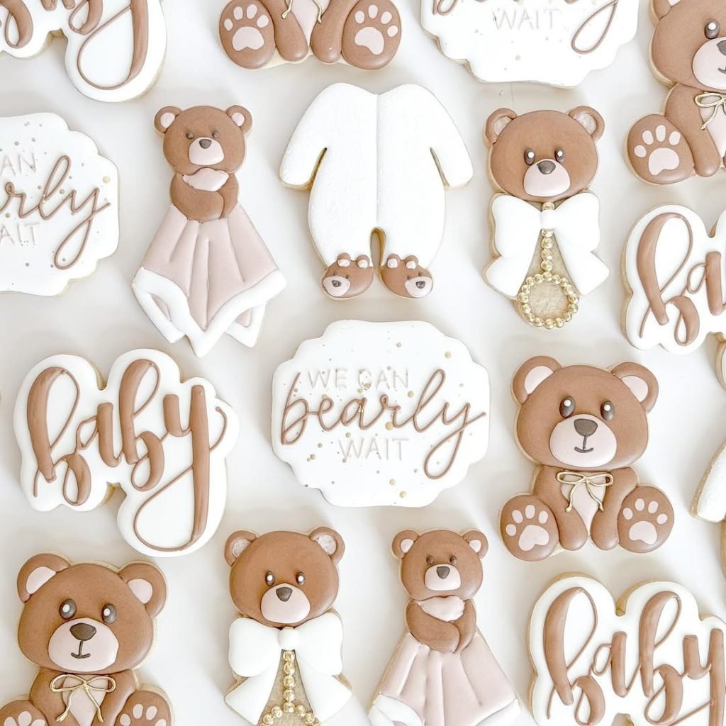 25 Baby Shower Cookie Ideas for Girls That Are Too Pretty to Eat 24 Pretty Teddy Bear Cookies