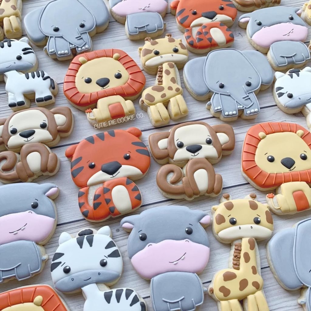 25 Baby Shower Cookie Ideas for Girls That Are Too Pretty to Eat 12 Safari Sweethearts Themed Cookies