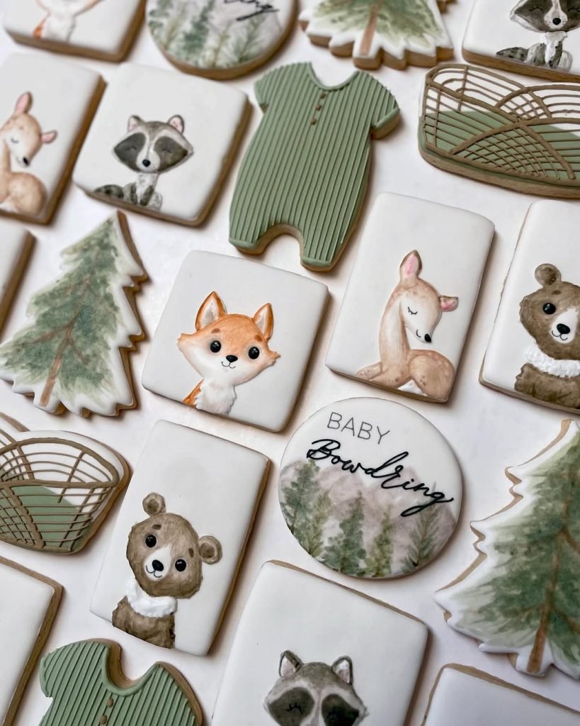 25 Baby Shower Cookie Ideas for Girls That Are Too Pretty to Eat 20 Woodland Themed Cookies