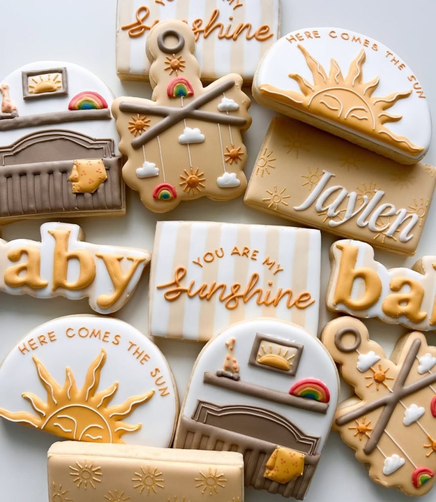 25 Baby Shower Cookie Ideas for Girls That Are Too Pretty to Eat 23 You Are My Sunshine Cookies