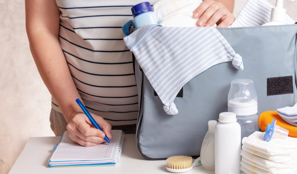 Woman packing diaper bag