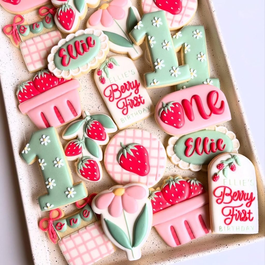 Berry First Birthday Cookies