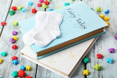 Fairy tales on wooden table