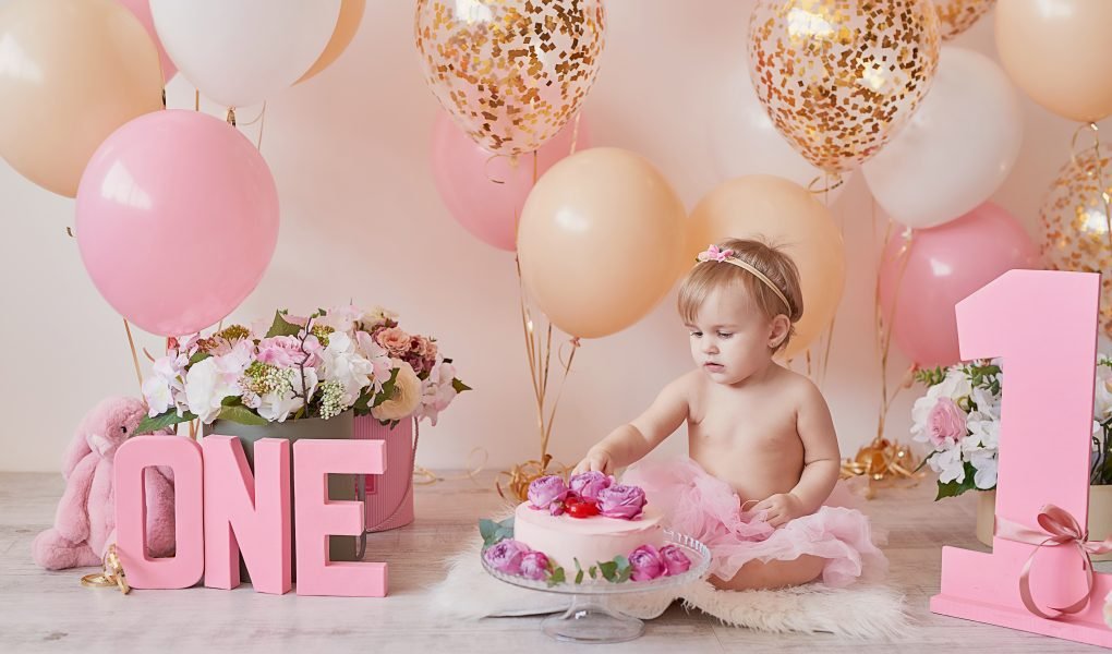 First birthday of baby girl
