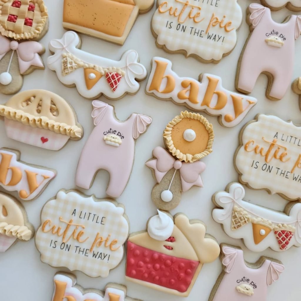 30 Trending Fall Baby Shower Themes and Decor Ideas for 2025 16 Little Cutie Pie Baby Shower Cookies