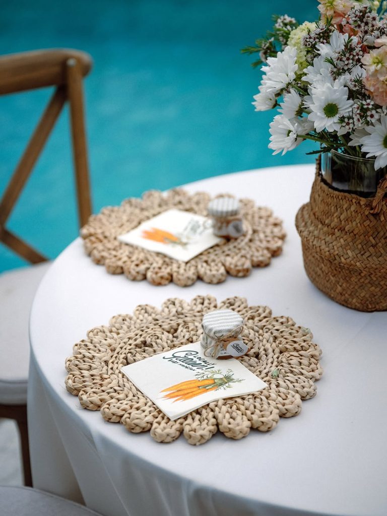 Plates with thank you card