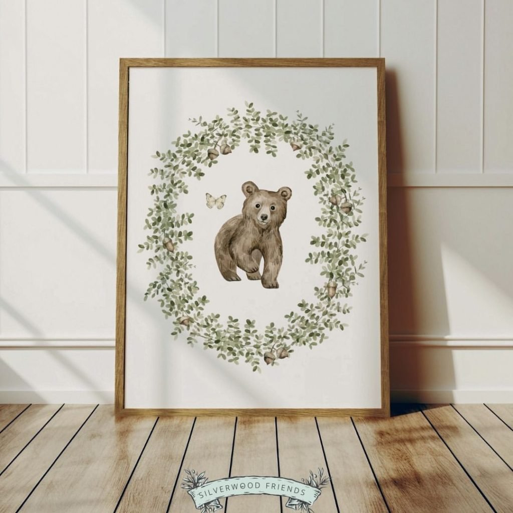 Sage Green Bear Painting